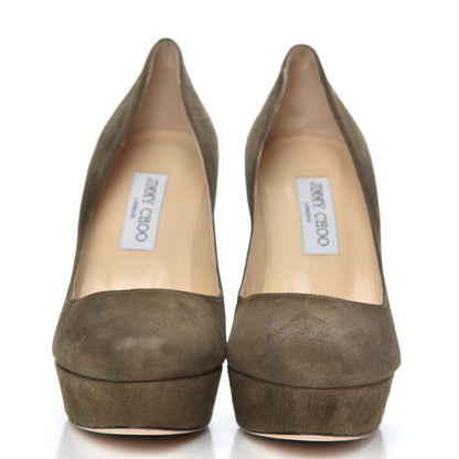 Jimmy Choo Suede Pumps 39 Olive 2 of 8
