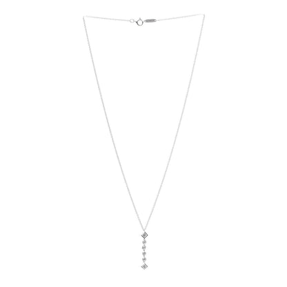 Tiffany Platinum Diamond Grace Drop Pendant Necklace 3 of 6