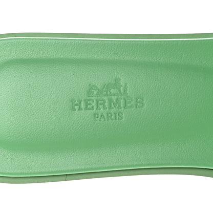 Hermes Epsom Oran Sandals 38 Vert Pomme 7 of 8