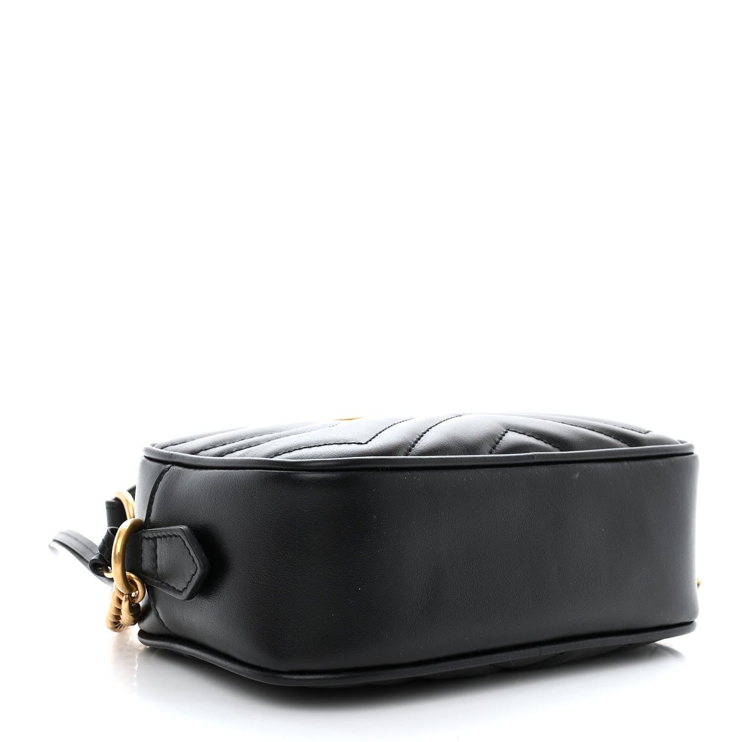 Gucci Calfskin Matelasse Mini GG Marmont Chain Shoulder Bag Black 4 of 10