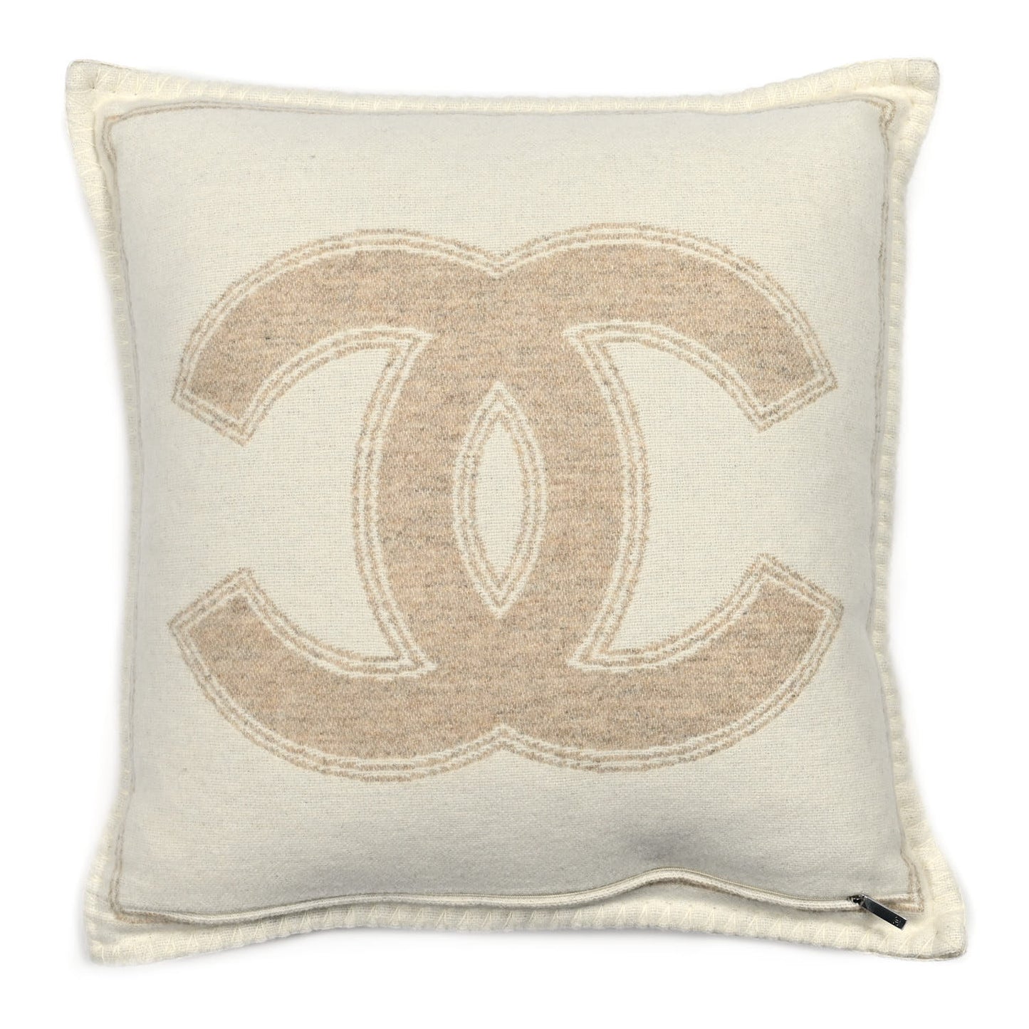 Merino Wool Cashmere CC Pillow Beige Off White