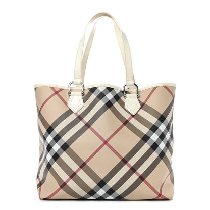 Burberry Nova Check Large Nickie Tote White 1 of 11