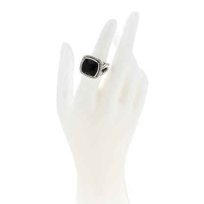 David Yurman Sterling Silver Diamond Black Onyx 11mm Albion Ring 52 6 2 of 5