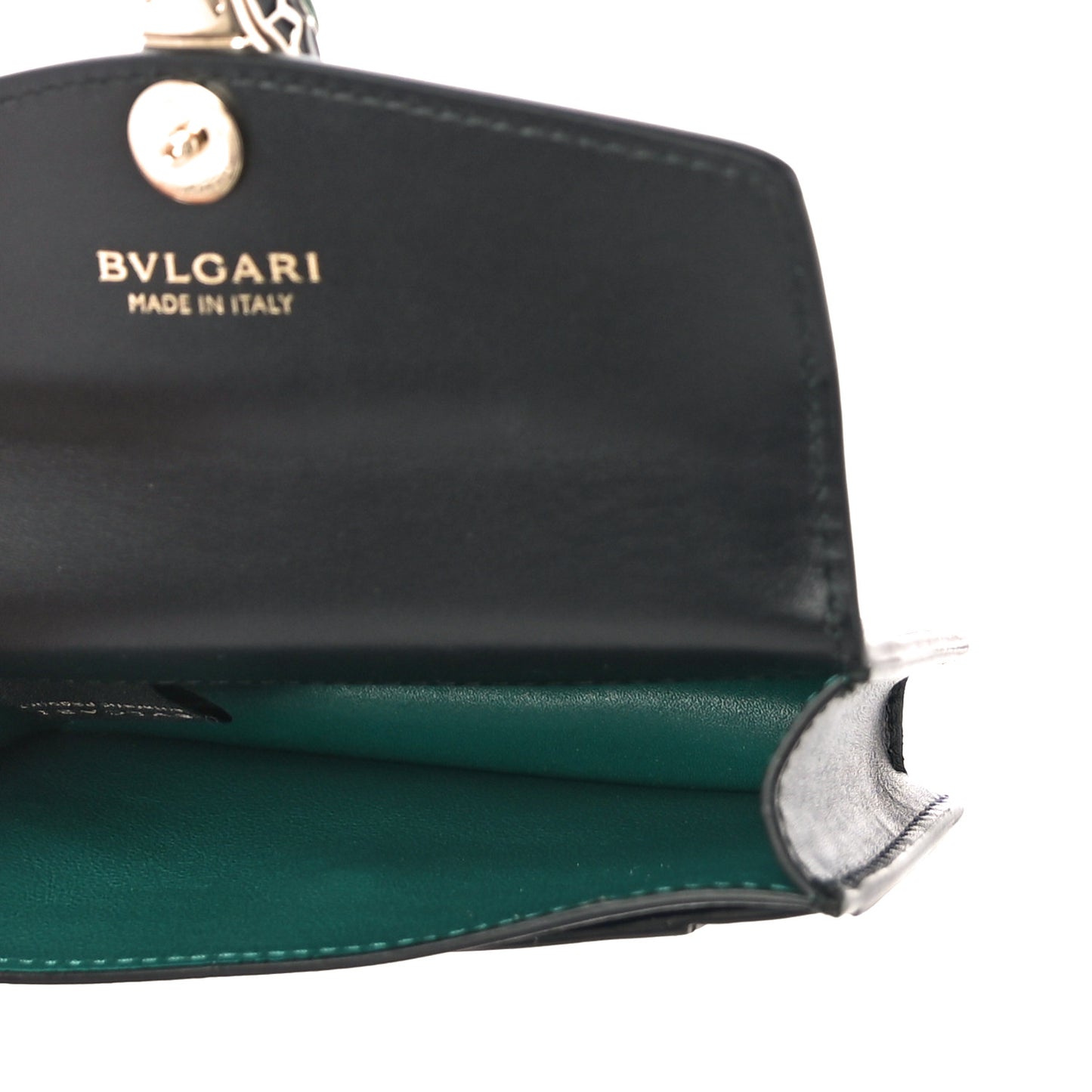 Calfskin Serpenti Forever Purse Card Holder Black