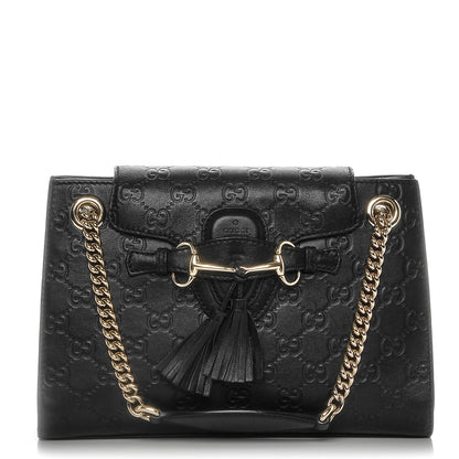 Gucci Guccissima Small Emily Shoulder Bag Black 1 of 7