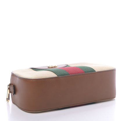 Gucci Vintage Canvas Web Shoulder Bag Sand Cuir 4 of 10