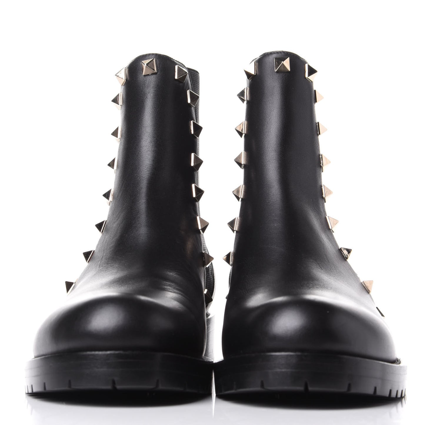 Calfskin Rockstud Beatle Chelsea 20mm Ankle Boots 36.5 Black