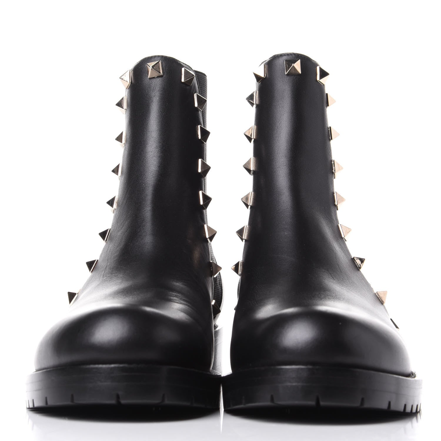 Valentino Garavani Calfskin Rockstud Beatle Chelsea 20mm Ankle Boots 36.5 Black 2 of 10