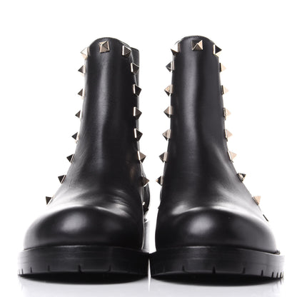Valentino Garavani Calfskin Rockstud Beatle Chelsea 20mm Ankle Boots 36.5 Black 2 of 10