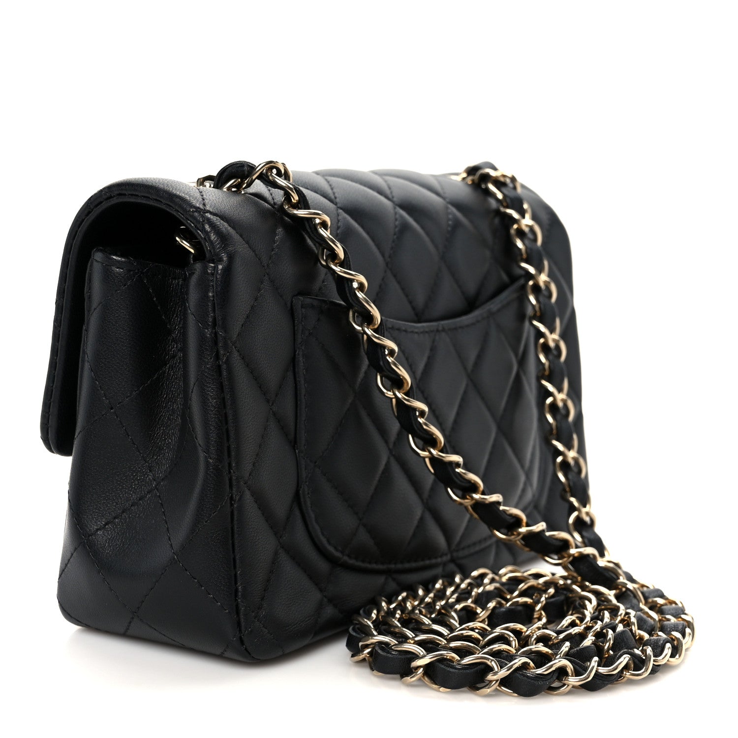 Chanel Lambskin Quilted Mini Rectangular Flap Black 3 of 12