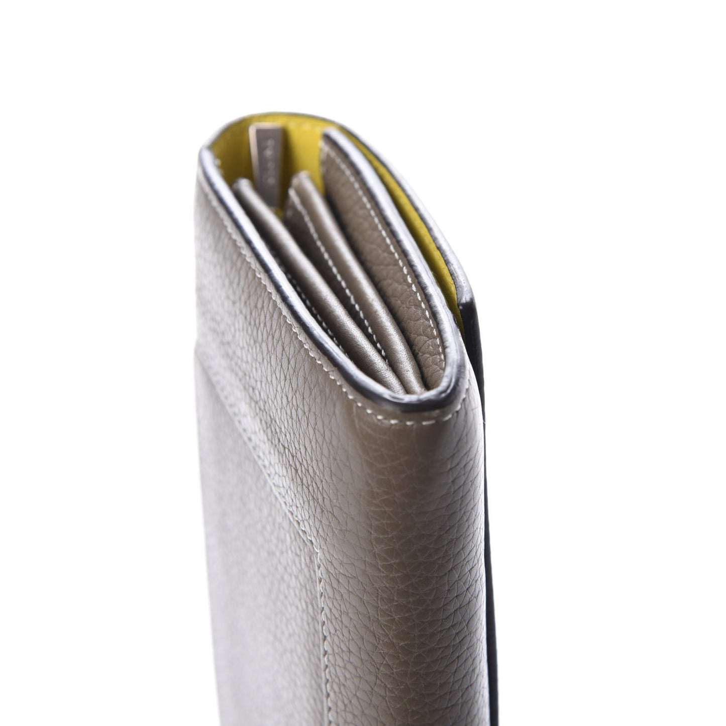 Drummed Calfskin Large Multifunction Flap Wallet Souris