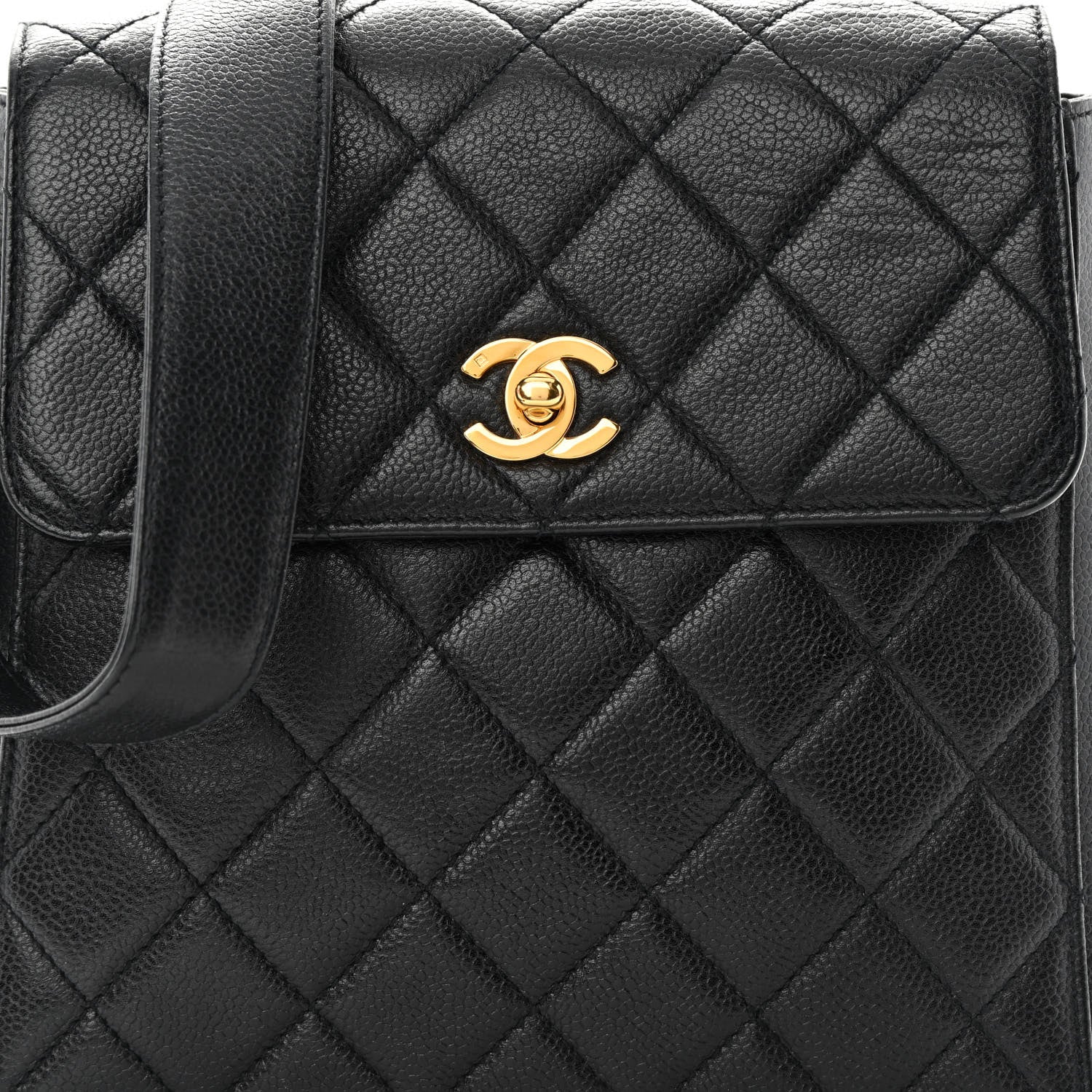 Chanel Caviar Quilted Flap Shoulder Bag Black Black 9 of 16