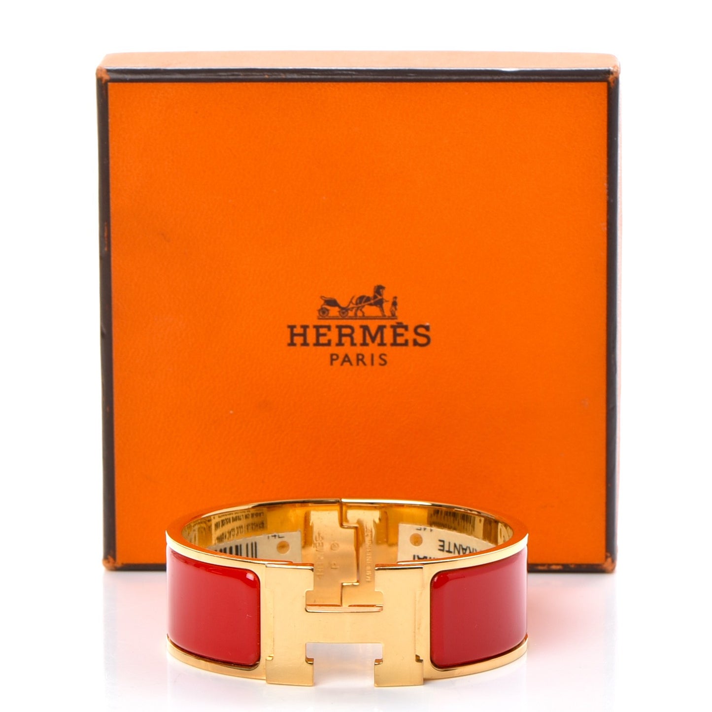 Enamel Wide Clic Clac H Bracelet PM Rouge Amarante