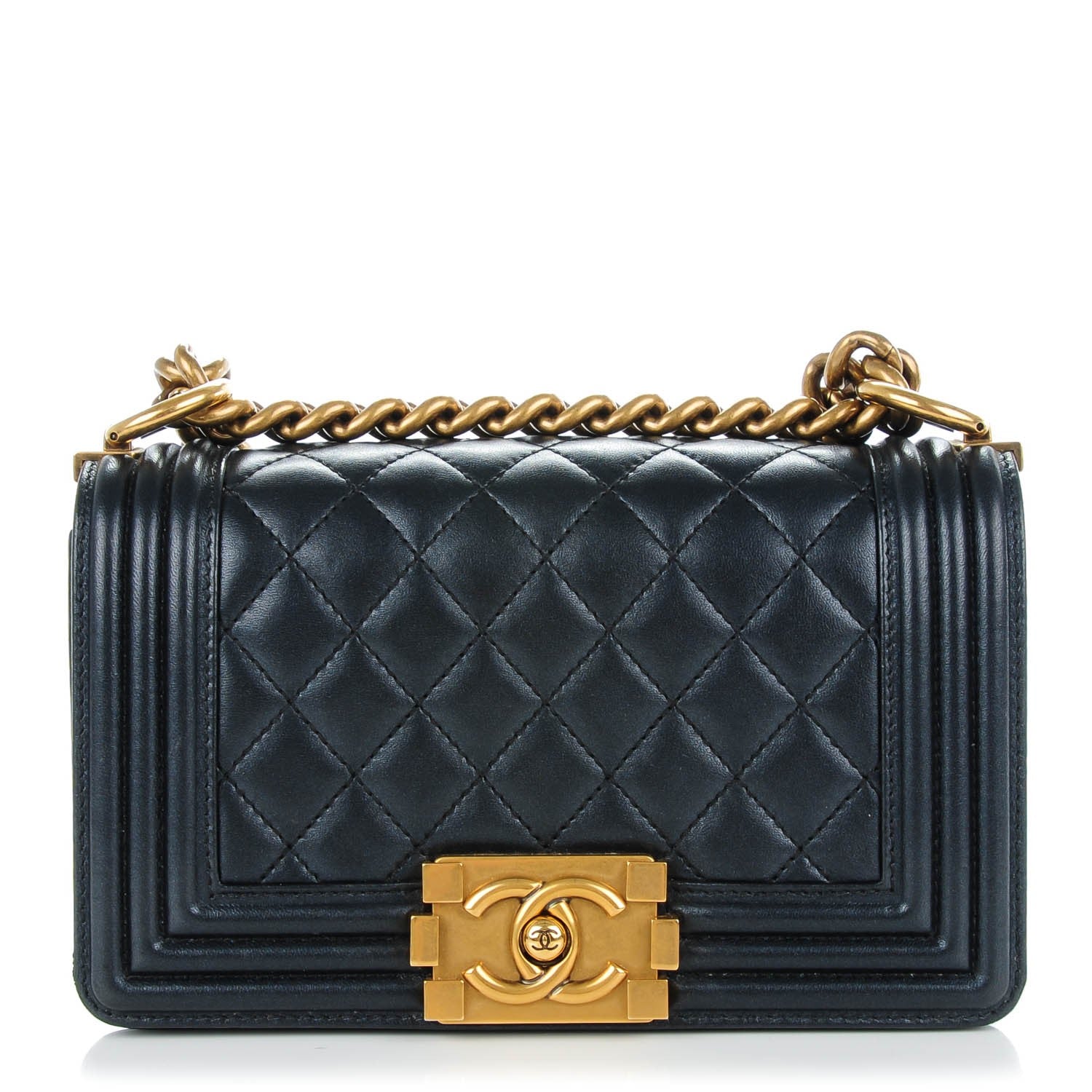 Chanel Lambskin Quilted Small Boy Flap Pearly Black 1 of 7