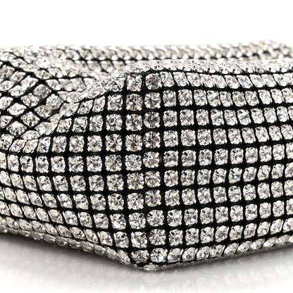 Alexander Wang Mesh Crystal Rhinestone Mini Heiress Pouch Black Silver 9 of 9