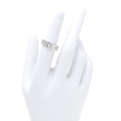 Cartier 18K White Gold 3 Diamond 5.5mm LOVE Ring 50 5.25 2 of 4