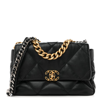 Chanel Lambskin Quilted Large Chanel 19 Flap Black 1 of 11