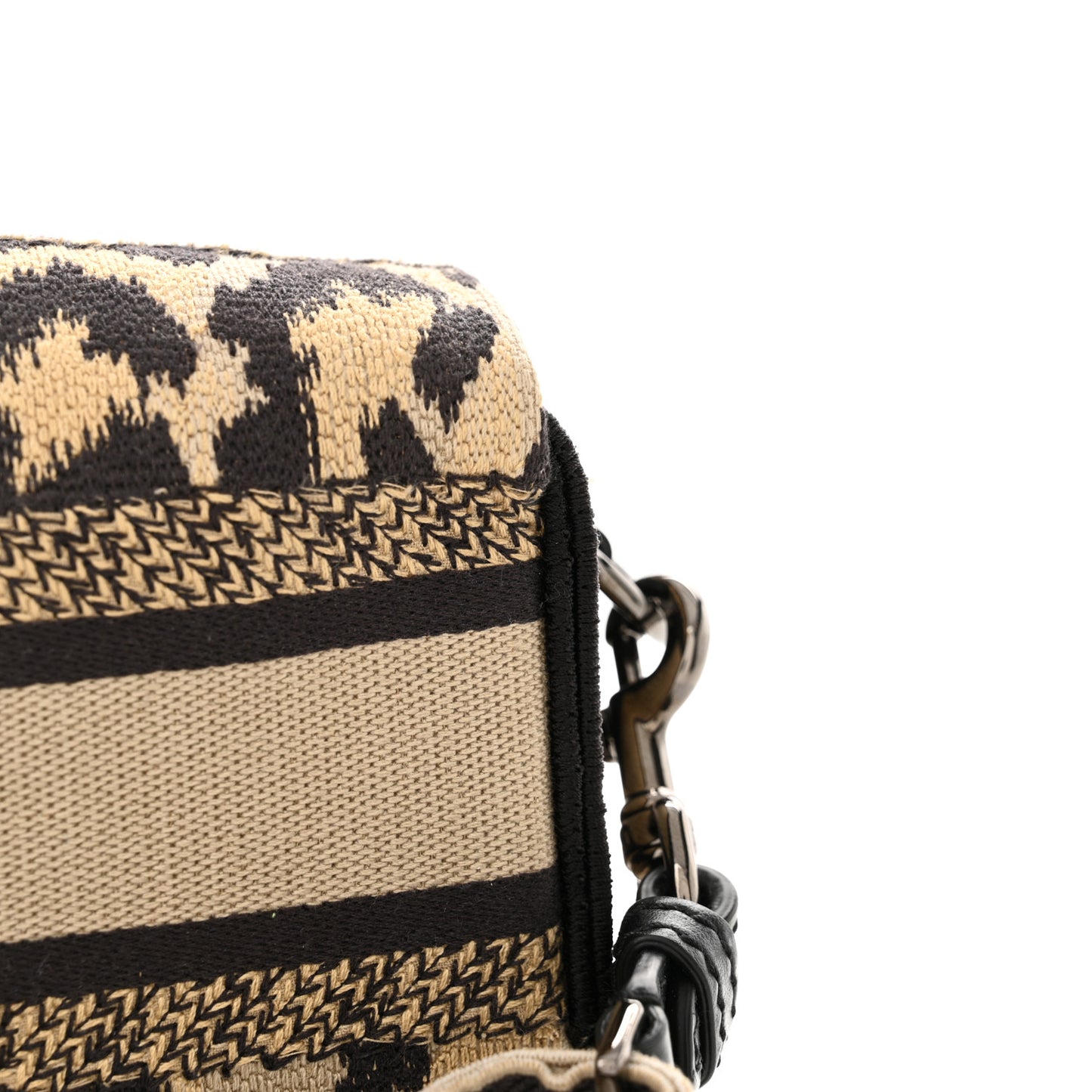 Canvas Mizza Embroidered Small Diorcamp Messenger Beige