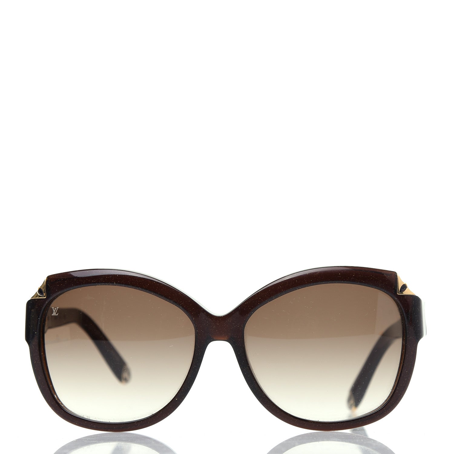 Louis Vuitton Acetate Hortensia Cat Eye Sunglasses Z0486W Brown Glitter 2 of 8