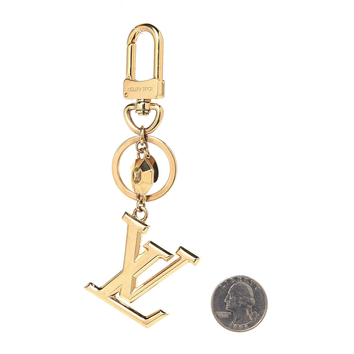 Louis Vuitton LV Facettes Bag Charm Key Holder Gold 2 of 5