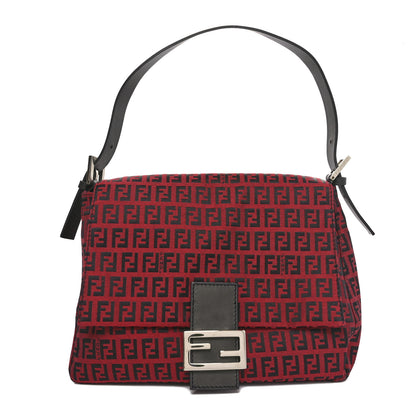 Fendi Zucchino Mama Baguette Red Black 1 of 10