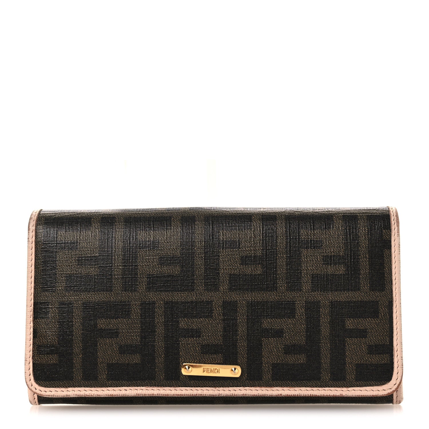 Fendi Zucca Spalmati Vitello Elite Continental Wallet Rose Plaster 1 of 14
