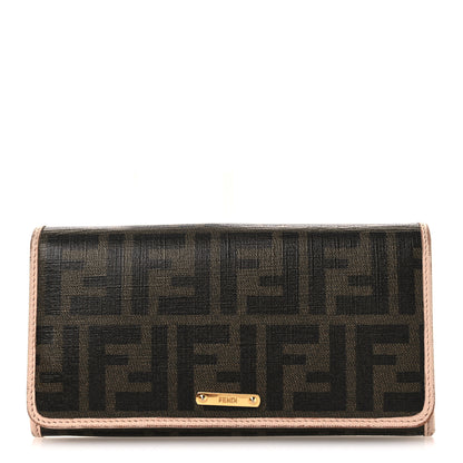 Fendi Zucca Spalmati Vitello Elite Continental Wallet Rose Plaster 1 of 14