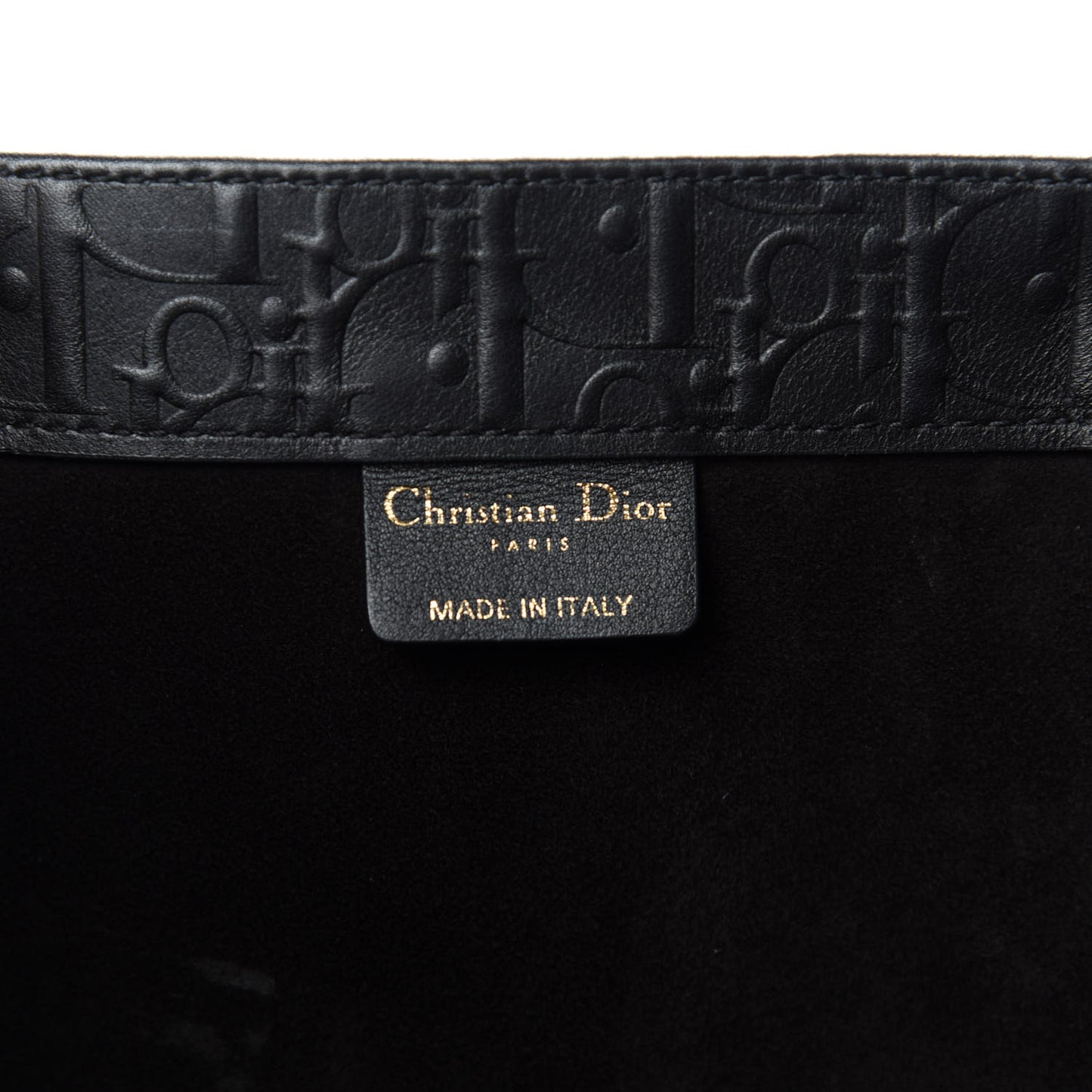 Oblique Calfskin Embossed Book Tote Black