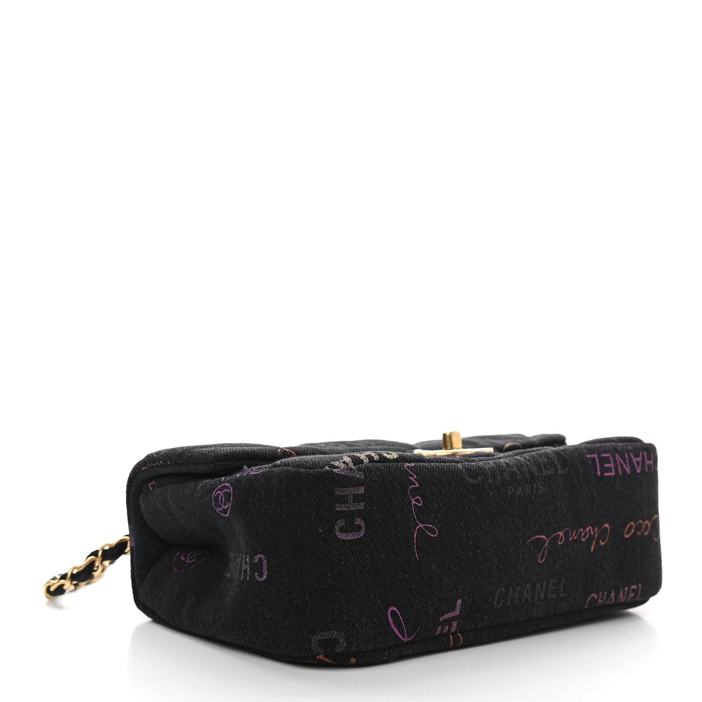 Denim Quilted Denim Mood Mini Rectangular Flap Black Multicolor