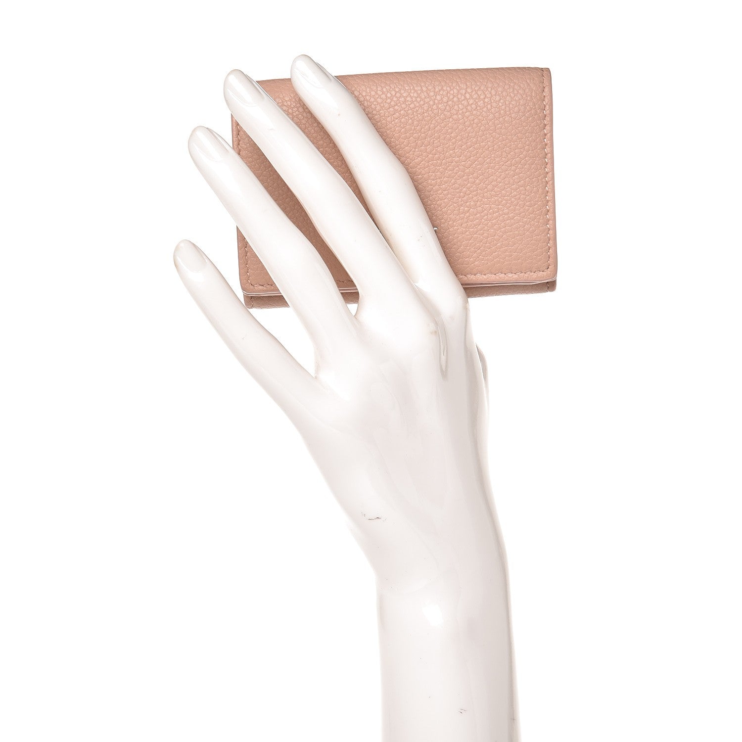 Saint Laurent Grained Calfskin Paris Petite Compact Wallet Pale Pink 2 of 8