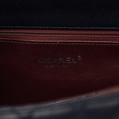 Chanel Caviar Lizard Quilted Large Coco Handle Flap Blue 8 of 12