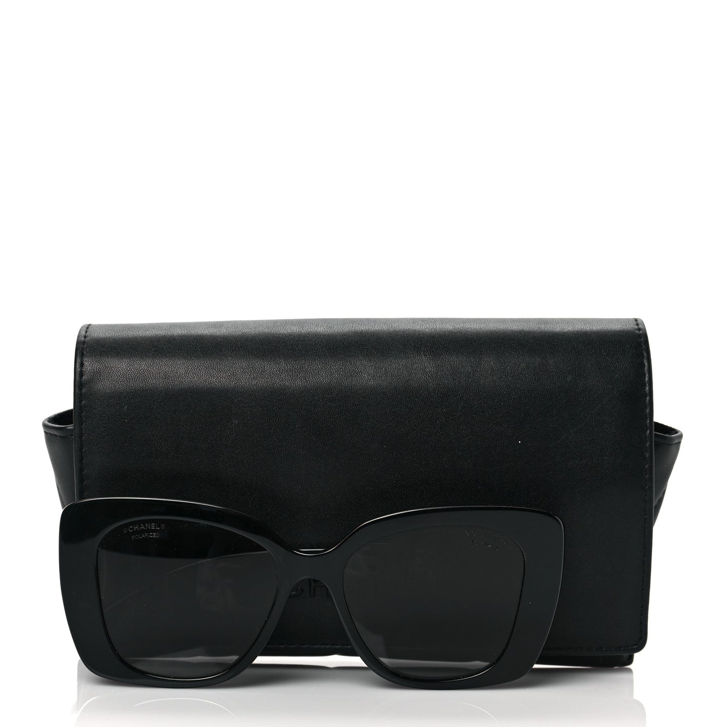 Acetate Strass Polarized Square Sunglasses 5422-B Black