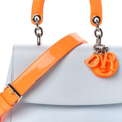 Christian Dior Patent Smooth Calfskin Mini Be Dior Flap Orange Light Blue 12 of 20
