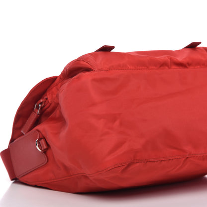 Prada Tessuto Nylon Saffiano Messenger Bag Red 6 of 10