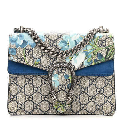 Gucci GG Supreme Monogram Blooms Mini Dionysus Shoulder Bag Beige Navy Vintage Blue 1 of 12