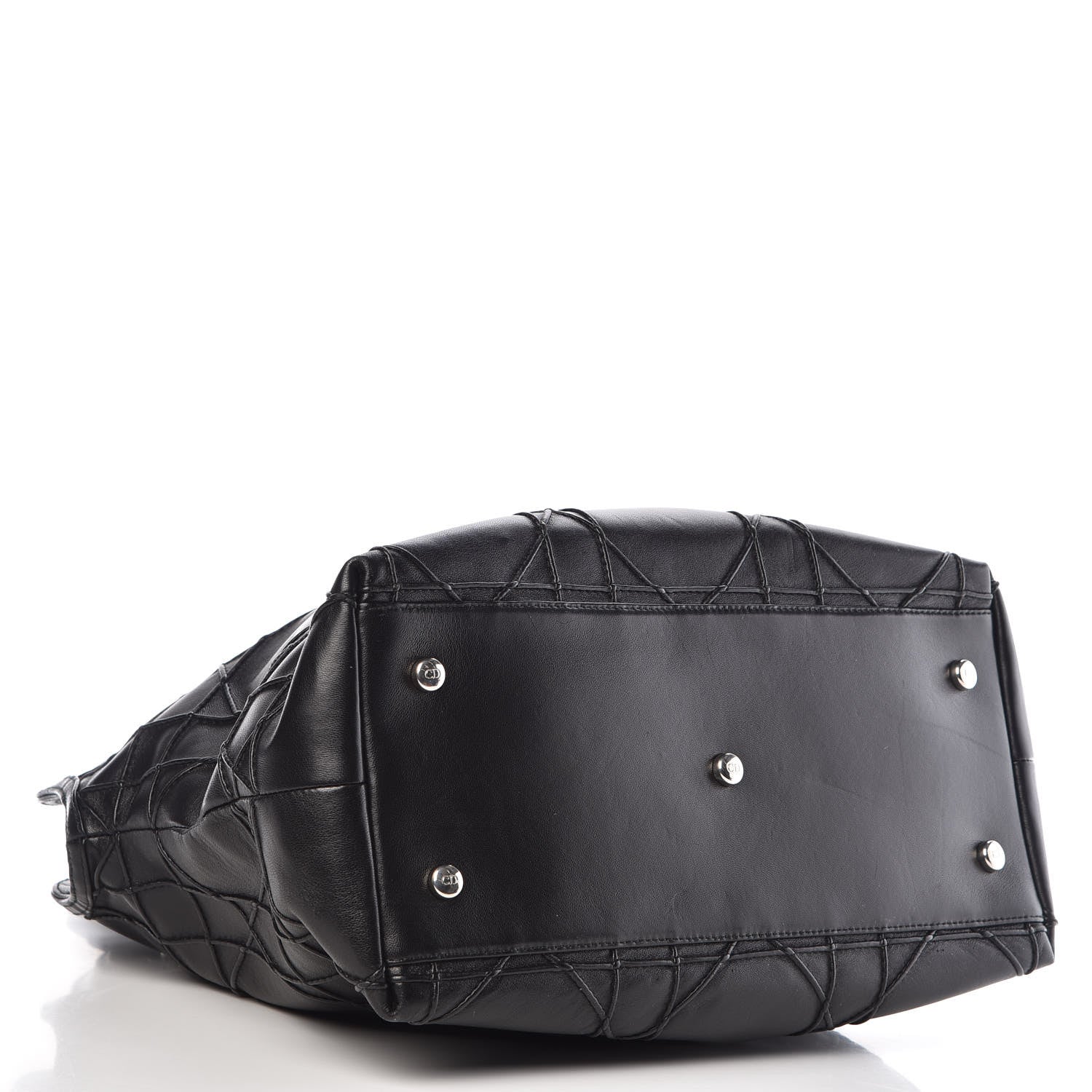 Christian Dior Lambskin Cannage Medium Granville Tote Black 4 of 8