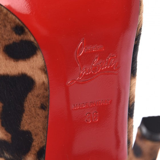 Christian Louboutin Pony Hair Leopard Print Maryl 120 Platform Peep Toe Pumps 36 6 of 8