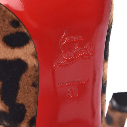 Christian Louboutin Pony Hair Leopard Print Maryl 120 Platform Peep Toe Pumps 36 6 of 8
