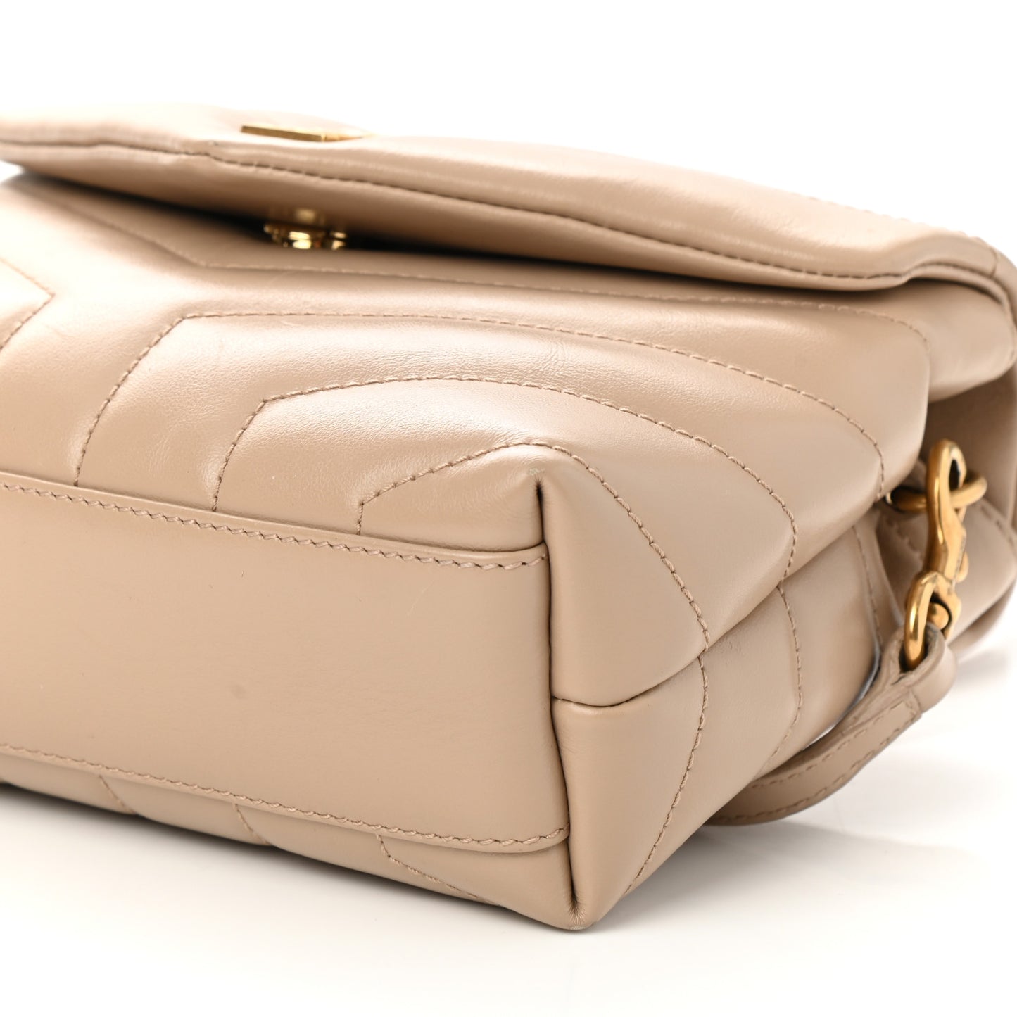 Calfskin Y Quilted Monogram Toy Loulou Crossbody Bag Latte