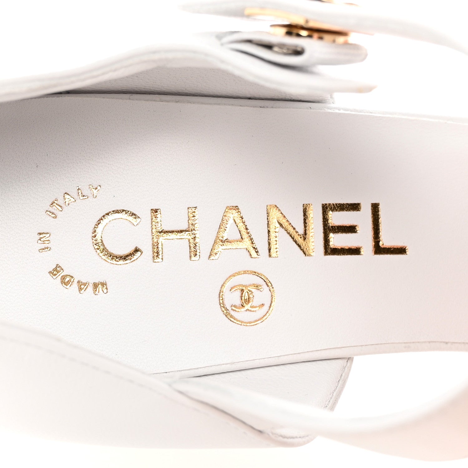 Chanel Lambskin Patent Cap Toe Mary Jane Wedge Pumps 39 White Black 7 of 12