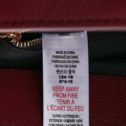 Burberry Grainy Calfskin House Check Medium Banner Tote Mahogany Red 6 of 9