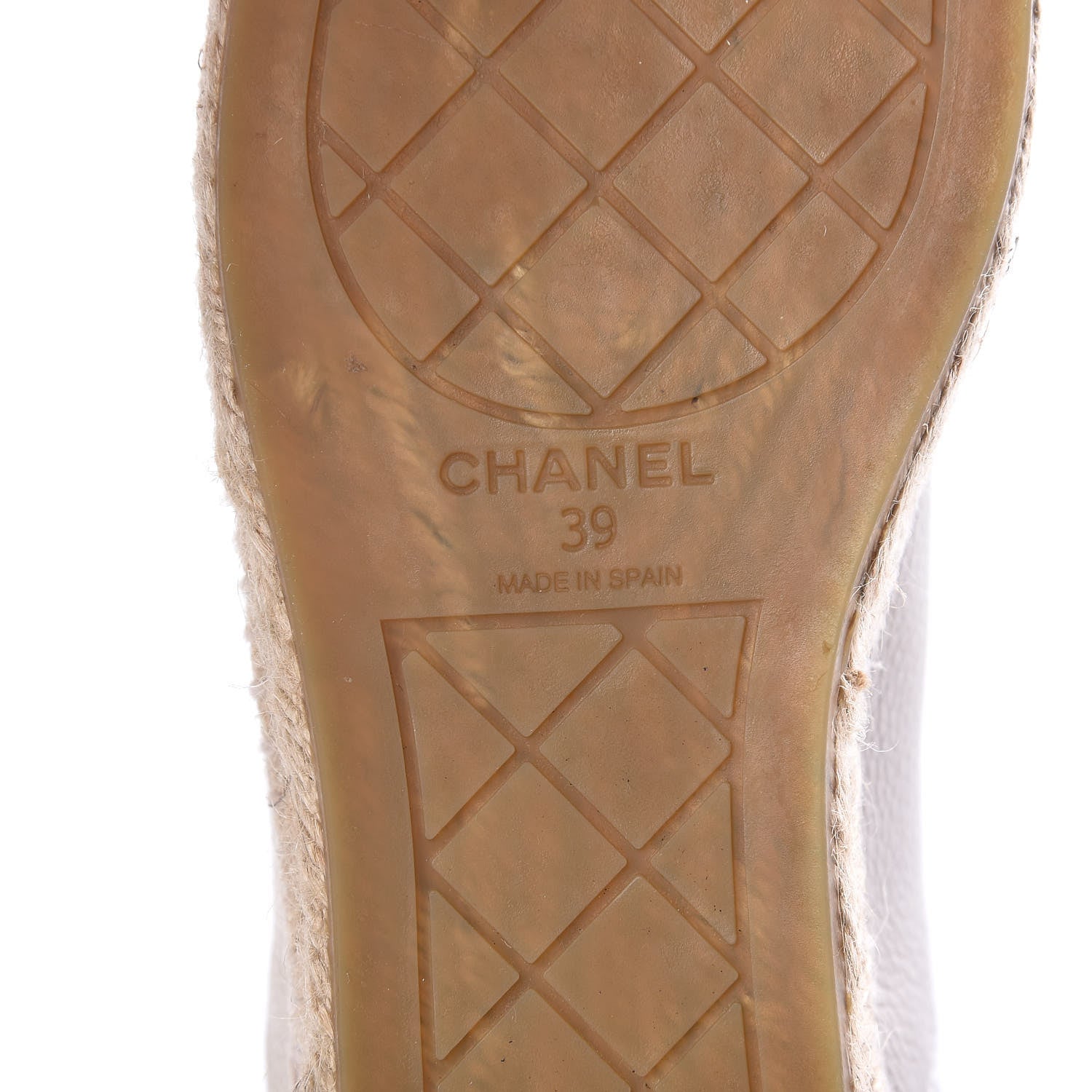 Chanel Grained Calfskin CC Espadrilles 39 Beige Black 8 of 14