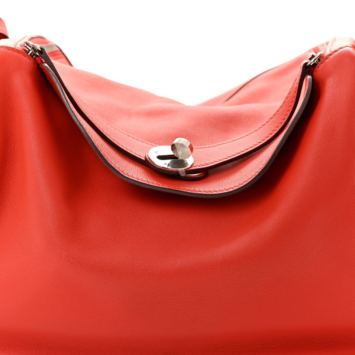 Hermes Swift Epsom Lindy 30 Tressage De Cuir Rouge De Coeur Bleu Du Nord Rouge H 8 of 13