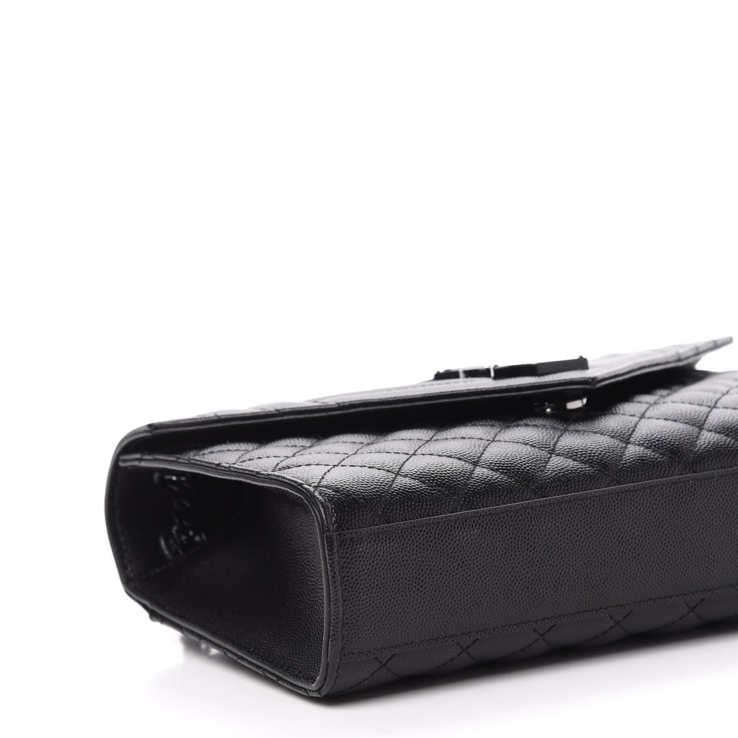 Grain De Poudre Textured Mixed Matelasse Triquilt Medium Monogram Satchel Black