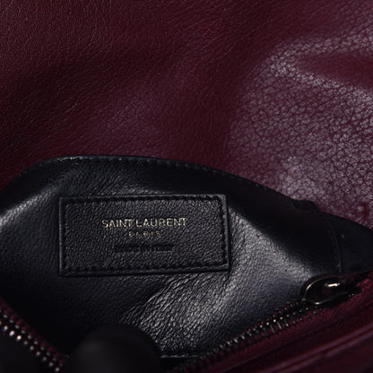 Saint Laurent Sheepskin Matelasse Chevron Monogram Medium College Bag Rouge Legion 6 of 9