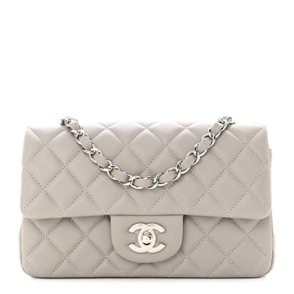 Chanel Lambskin Quilted Mini Rectangular Flap Grey 1 of 10