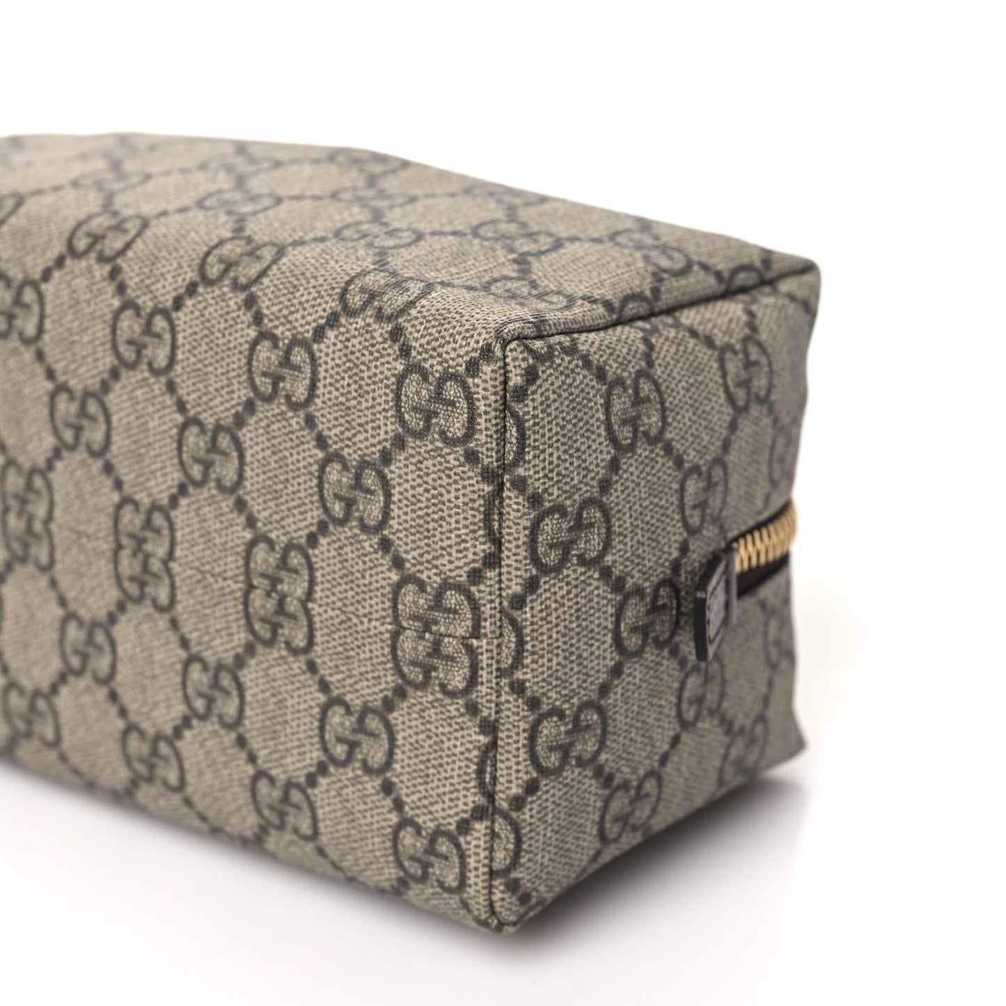Soft GG Supreme Monogram Calfskin Medium Ophidia Cosmetic Case Beige Ebony New Acero