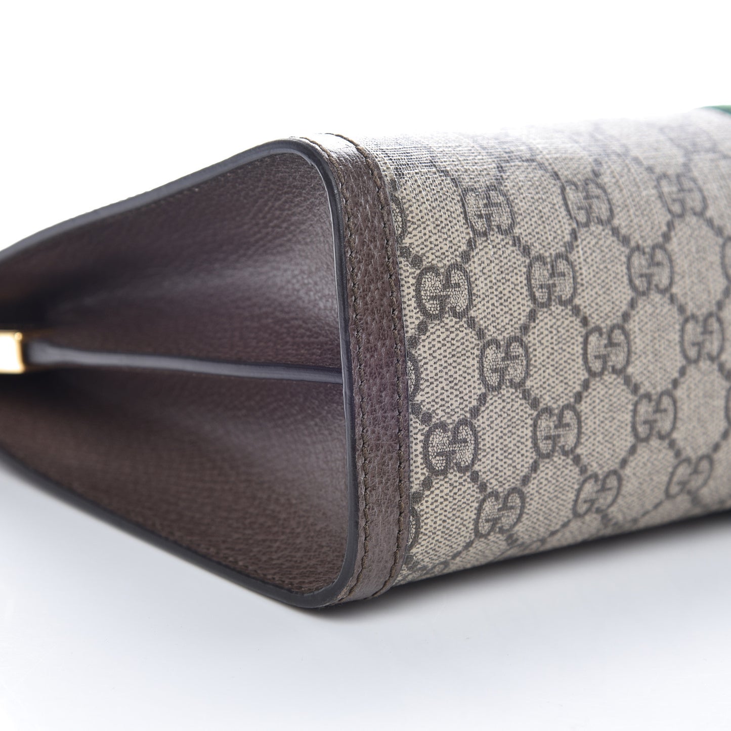 GG Supreme Monogram Web Medium Ophidia Chain Shoulder Bag Brown