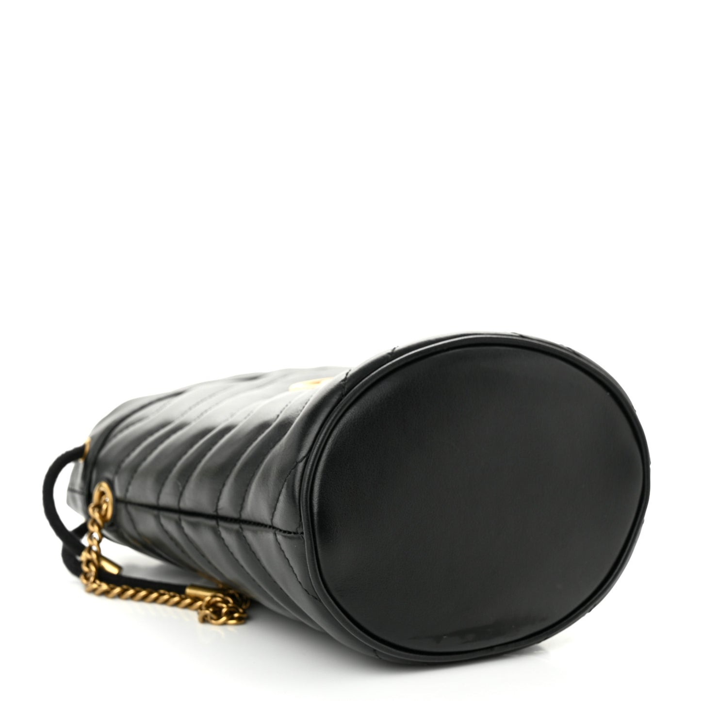 Calfskin Matelasse Mini GG Marmont 2.0 Bucket Bag Black