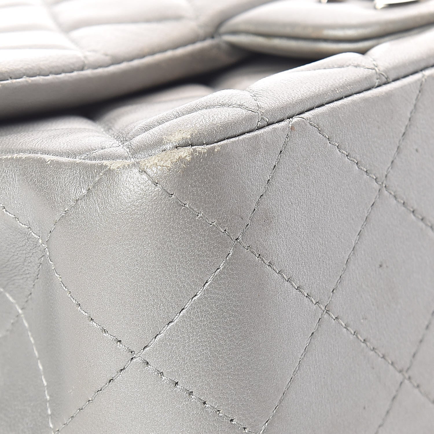 Chanel Metallic Lambskin Quilted Mini Rectangular Flap Silver 9 of 15